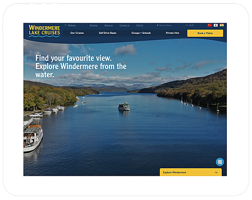Windermere lake cruises website design